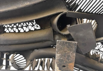 Brutalist Patinated Metal Abstract Sculpture by Frans de Boer Lichtveld, 1964